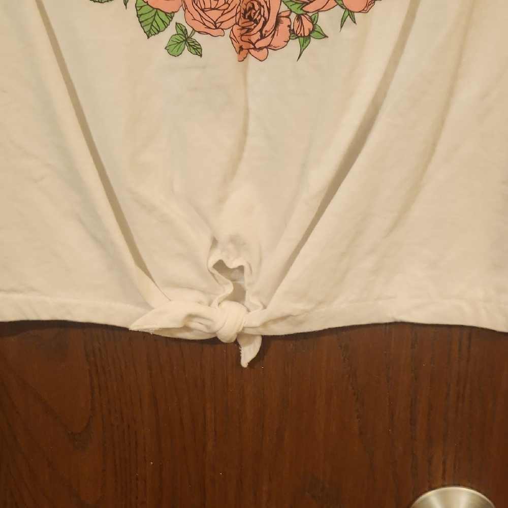 Grateful Dead Black and White Rose Skull Crop Top - Picture 5 of 5
